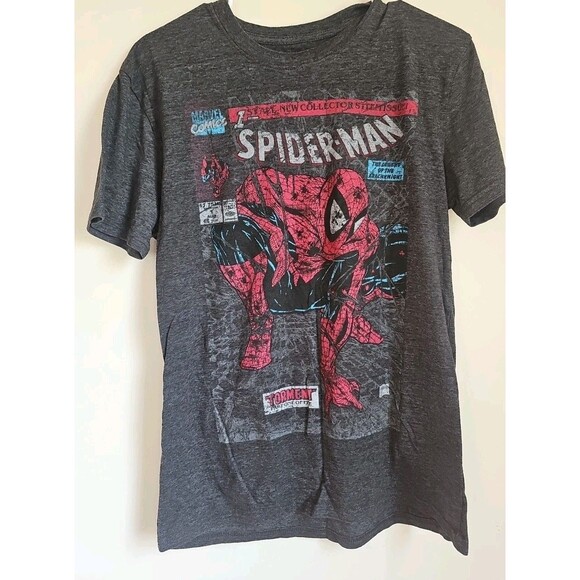 Marvel Comics Spiderman Comic Book Cover Men's Dark Gray T-Shirt Size M - Picture 1 of 3